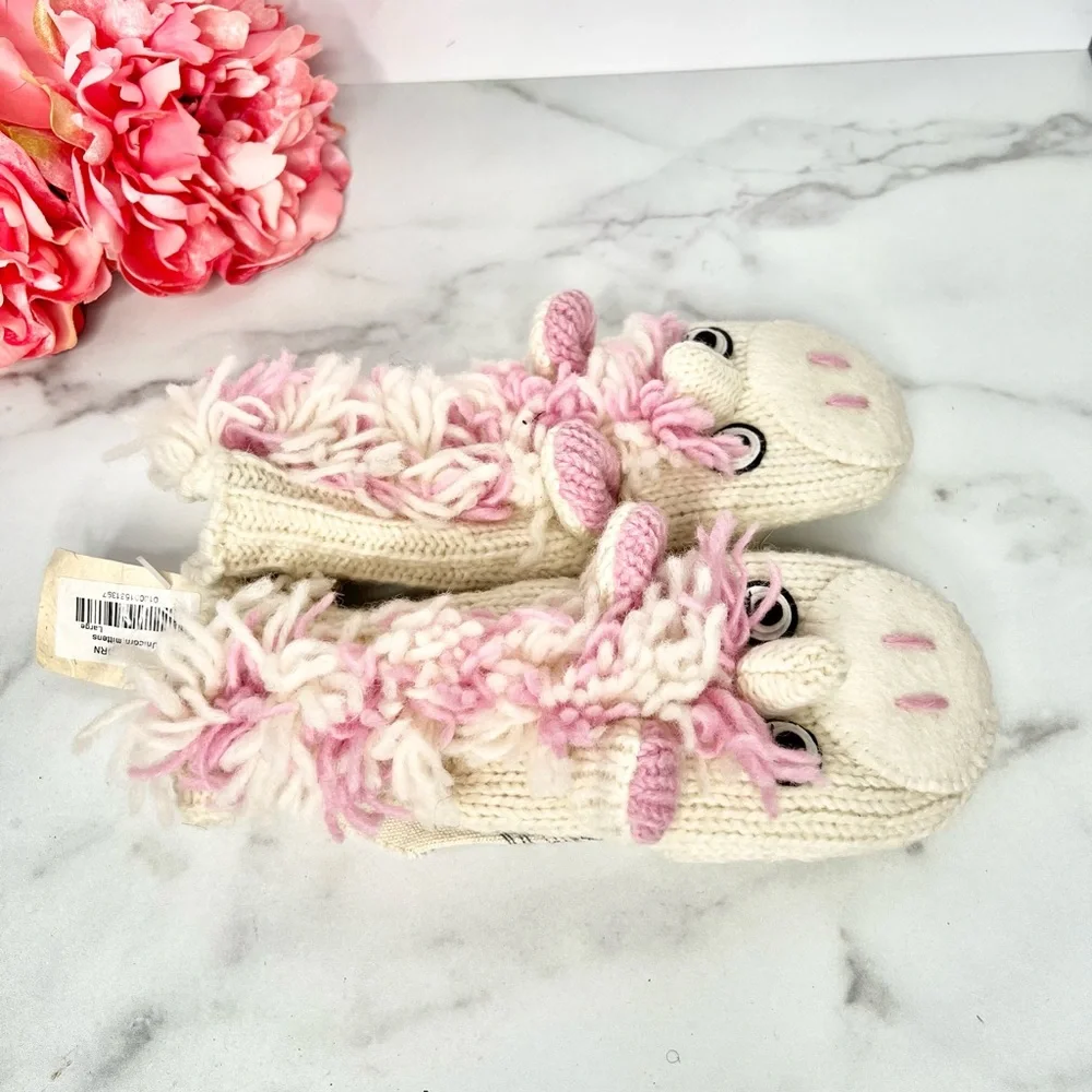 ❗️NWT❗️FLEECE LINED KNIT UNICORN MITTENS WOMEN OR KIDS
